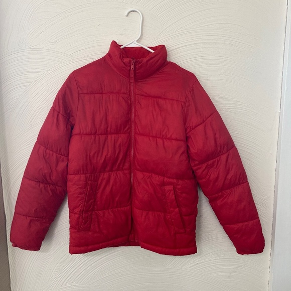 Old navy XS red womens full zip jacket coat puffer bubble jacket - Picture 1 of 10